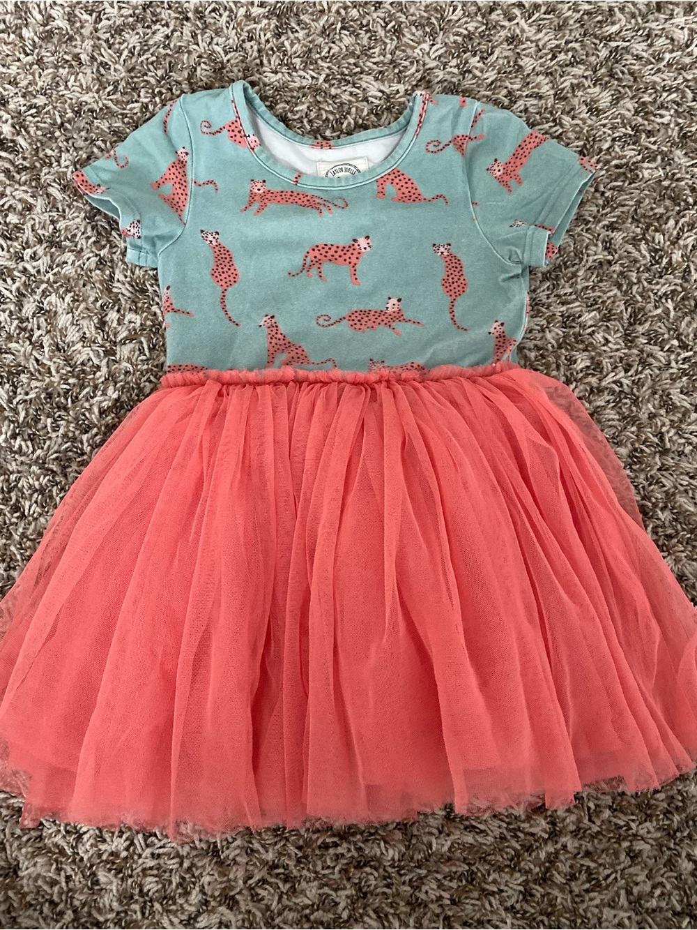 Taylor Joelle pink cheetah leopard tutu dress